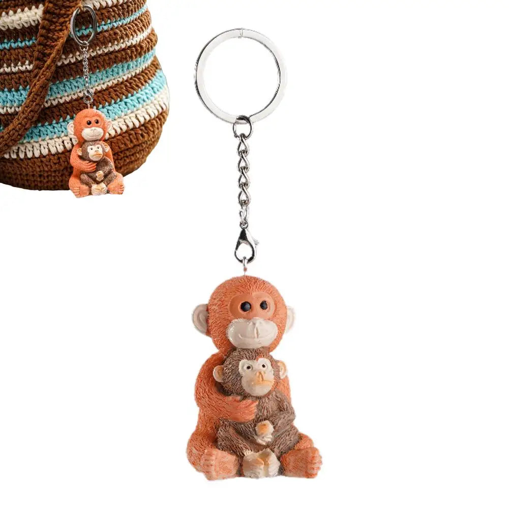 Cute Monkey Keychain Charm – Backpack, Keys & Car Gift
