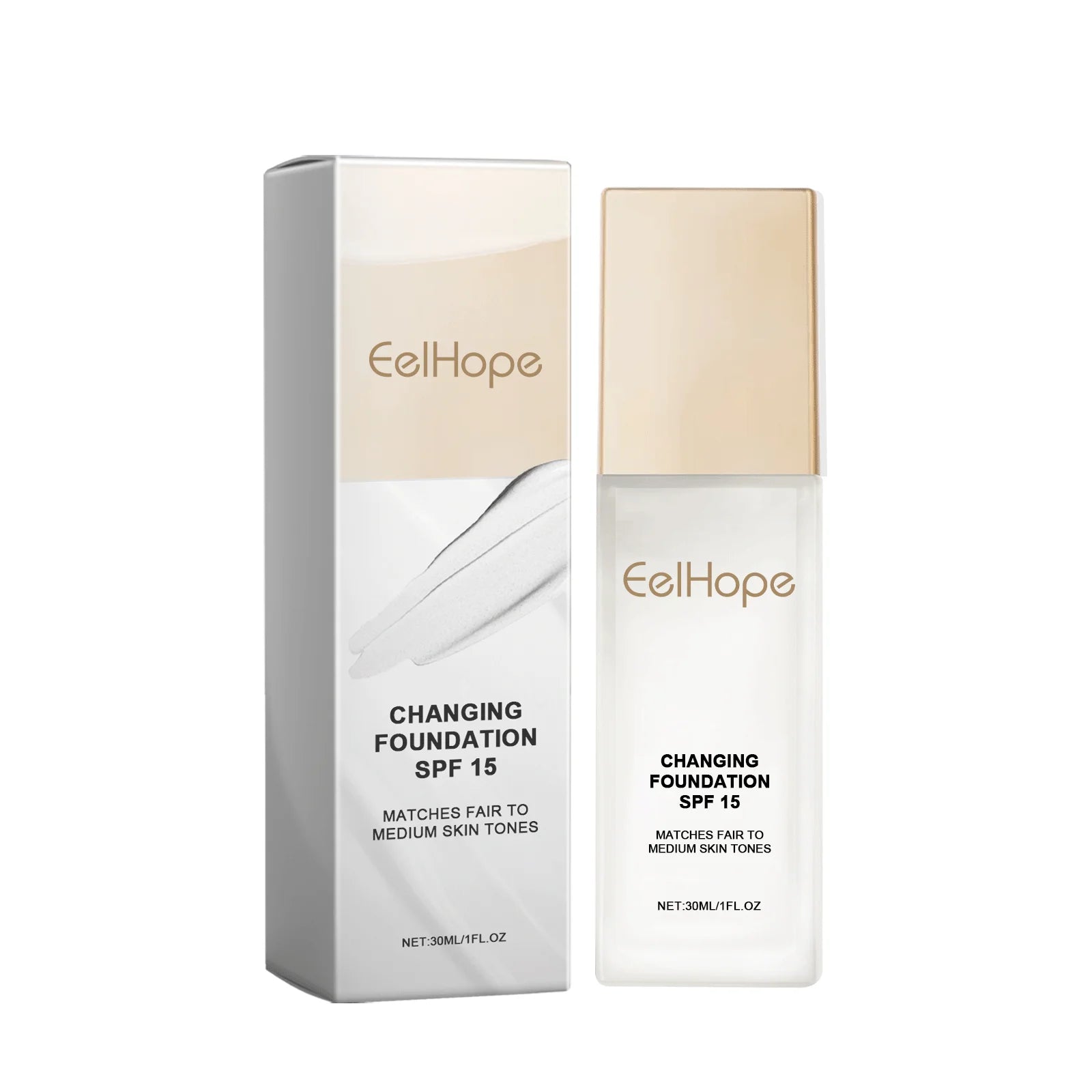 Color Changing Foundation Moisturizing Hides Wrinkles Lines SPF 15+ Hydrating Color Longwearing Waterproof Makeup Base Concealer Oasis Select 30ml