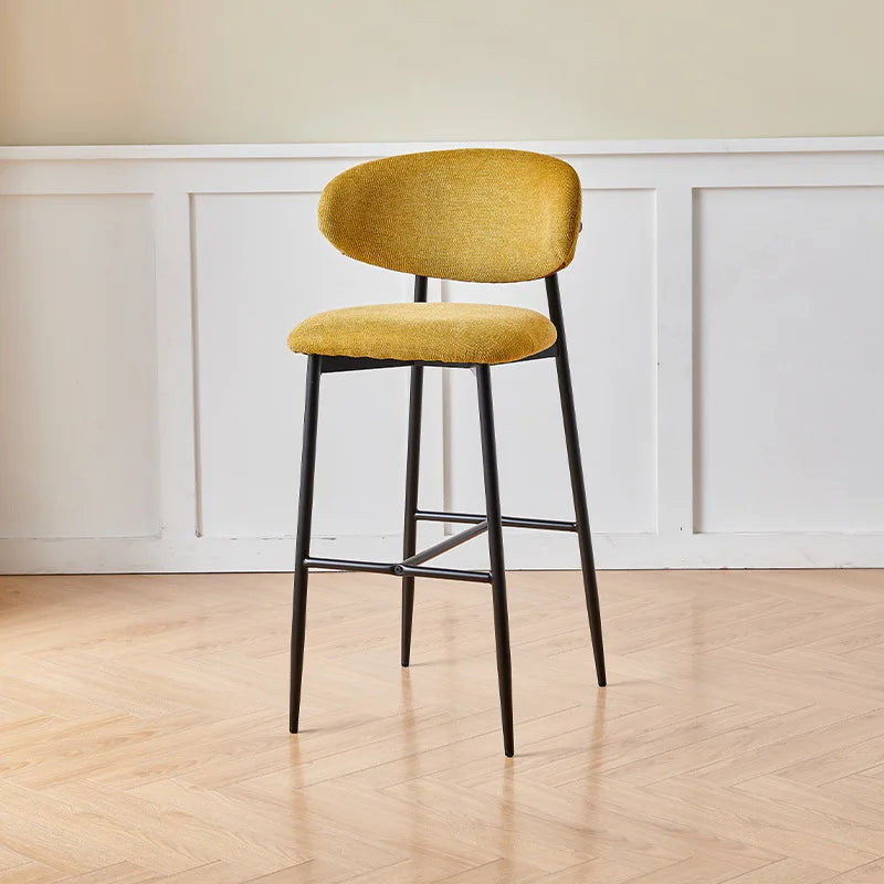 Multi-functional Nordic high stool home backrest bar chair front desk chair simple bar chair kitchen island chair Durable Oasis Select Huang-A-95