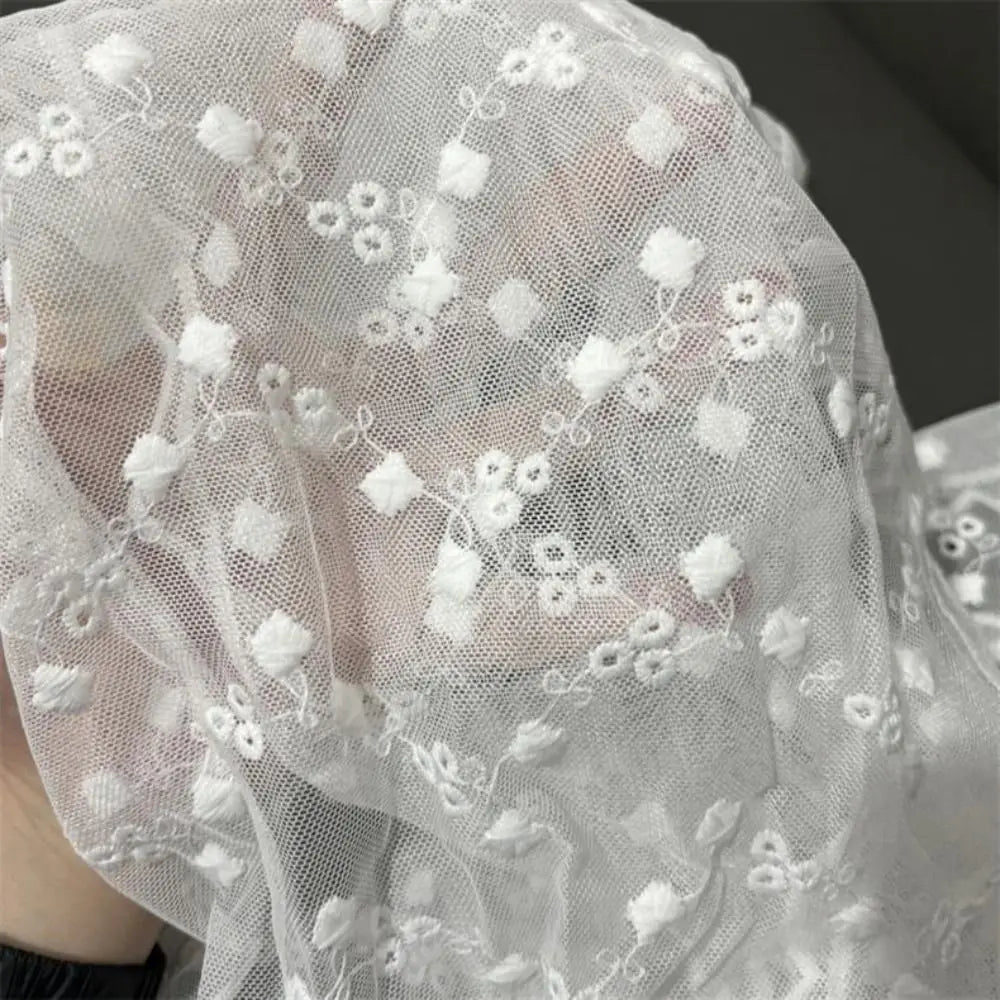 Retro Embroidered Flower Lace Scarf Breathable Mesh Long Sunscreen Shawl Lightweight Female Headscarf Spring Oasis Select
