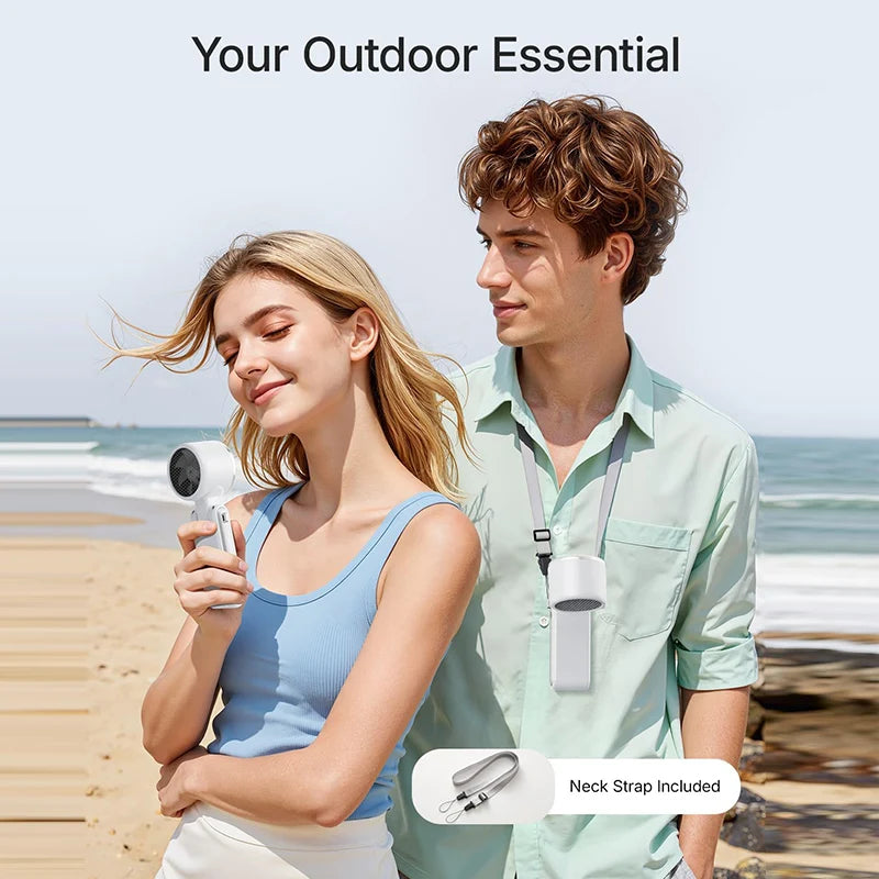 Hand-held Folding High-speed Turbo Fan 2026 New Portable Hanging Neck Outdoor Violence Wind Desktop Fan Pocket Fans Oasis Select