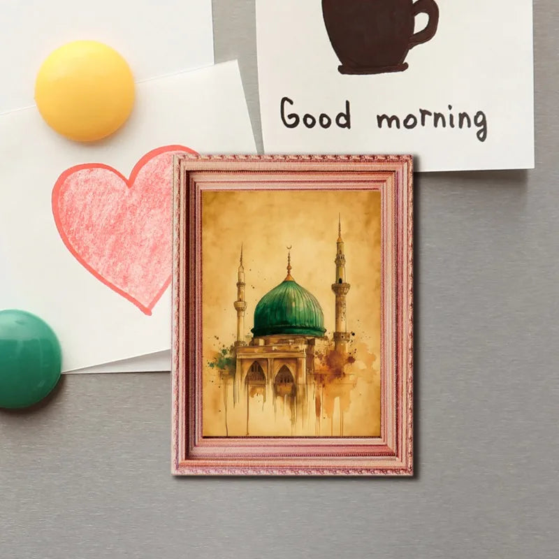 Middle Eastern Style Scenery Decoration Magnetic Refrigerator Sticker Home Holiday Decoration Wooden Crafts Oasis Select