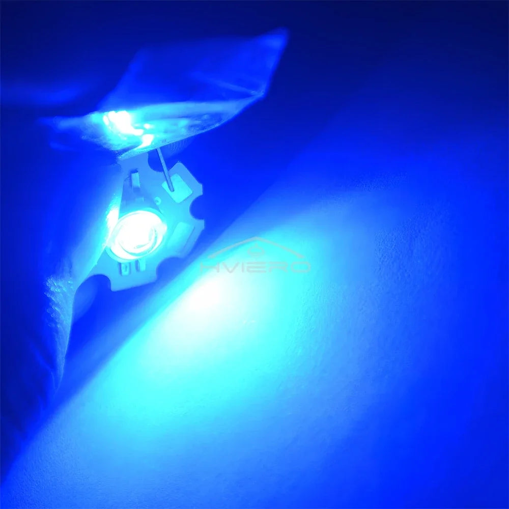 3W High Power LED Chips 45MIL Star Heatsink PCB – 10–100 Pack
