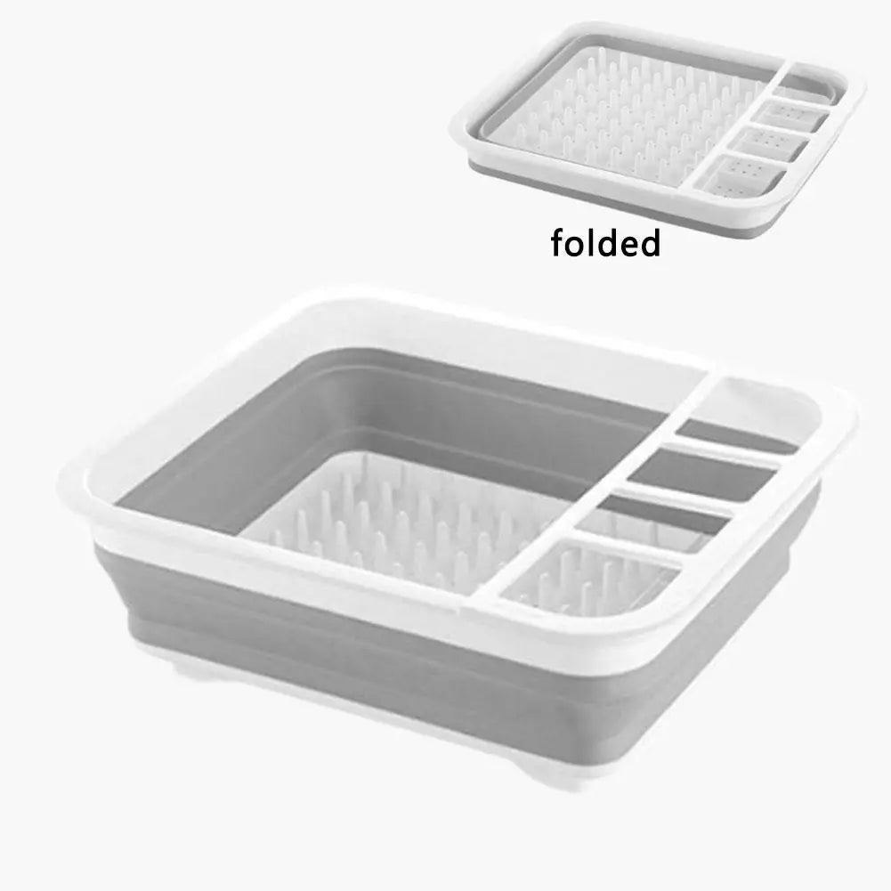 Collapsible Dish Drying Rack, Sink Dinnerware Organizer Storage Tray, Portable Foldable Dish Drainer for Kitchen RV Camper Van Oasis Select 1PCS