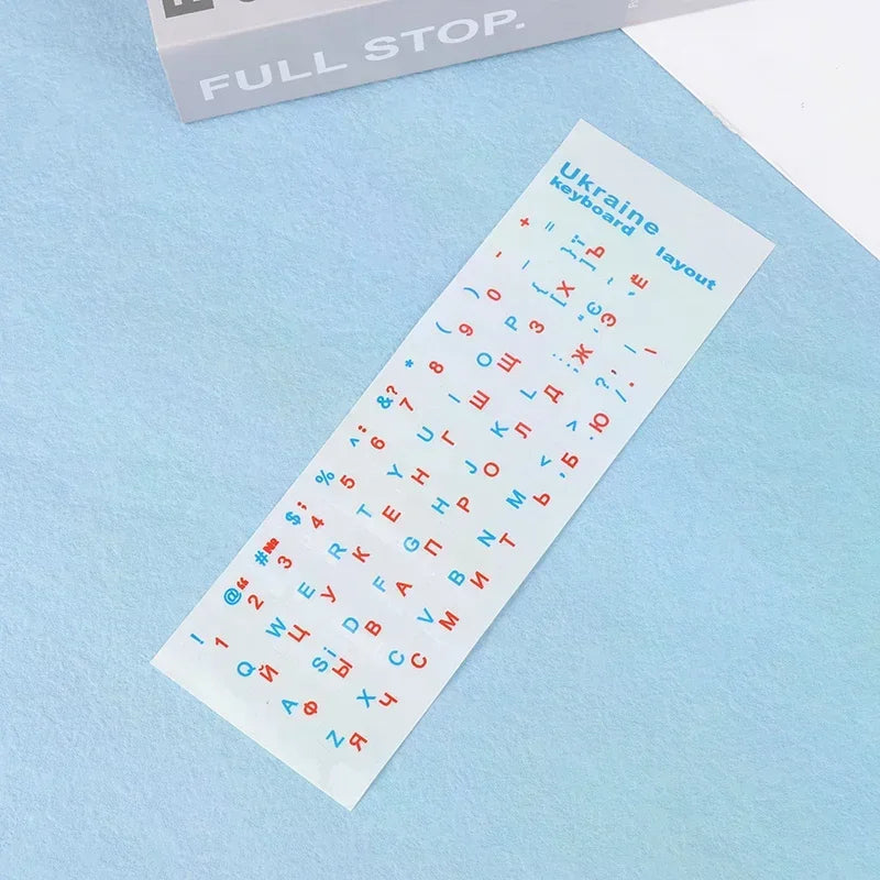 1Pc Ukraine Language Keyboard Sticker Black/Clear Background White Blue Red Black Letters Sticker For Universal PC Laptop Oasis Select