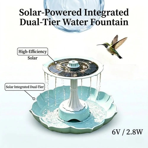 2.8W Solar Fountain Dual-Tier Bird Bath Bird Feeder Fountain Detachable, DIY Water Landscape for Outdoor Garden Pond Bird Bath Oasis Select