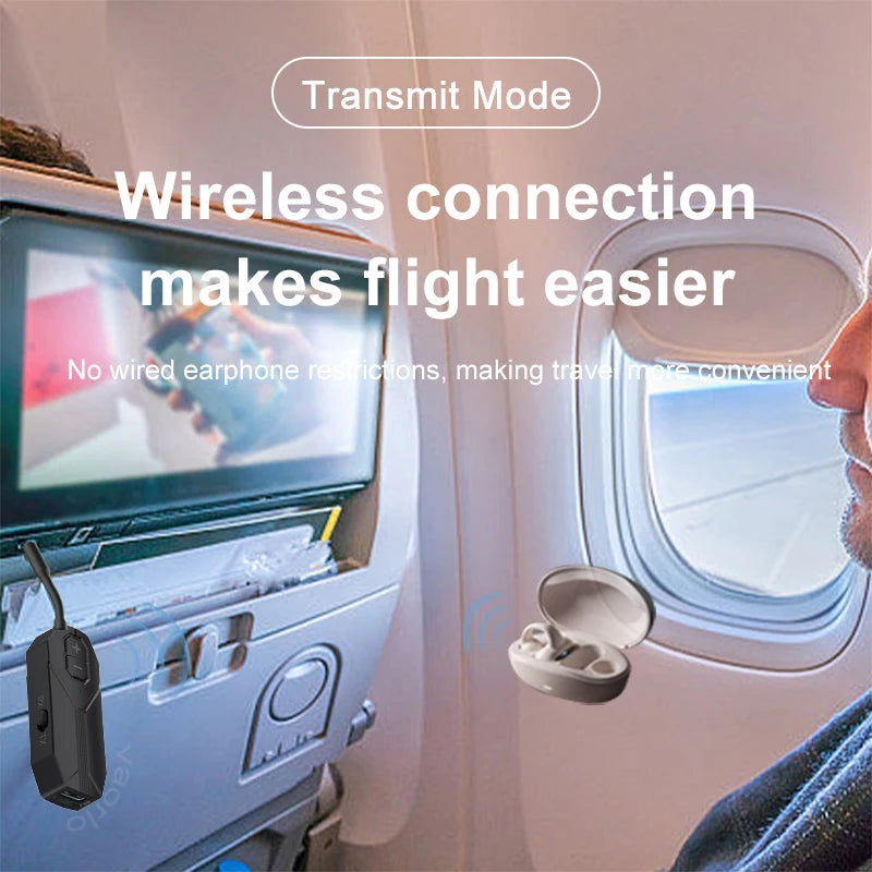 2 In 1 Bluetooth 5.4 Audio Receiver Transmitter Hifi Stereo Wireless Adapter 3.5MM AUX With Mic For Airplane TV PC Car Speaker Oasis Select