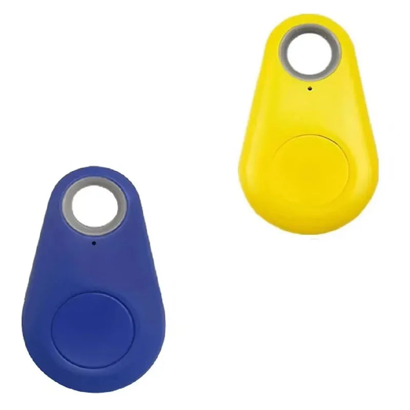 1/2pcs Mini Fashion Smart Dog Pets Bluetooth 4.0 GPS Tracker Anti-lost Alarm Tag Wireless Child Bag Wallet Key Finder Locator Oasis Select Yellow-Navy blue