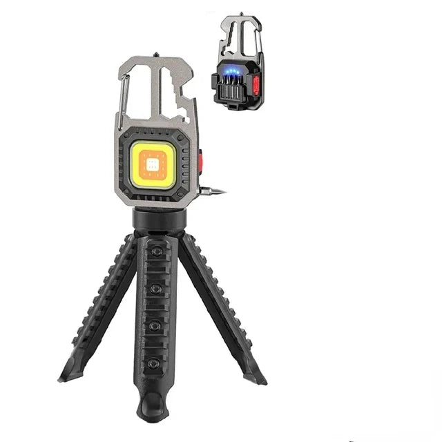KDULIT LED Portable Keychain Flashlight Outdoor COB Work Light Emergency Lighting with Window Hammer Bottle Opener Lamp Camping Oasis Select A with bracket