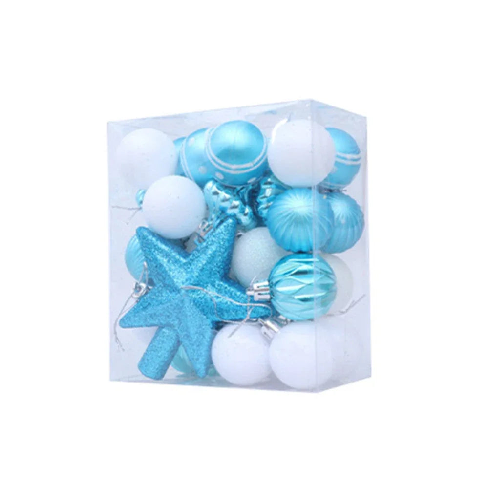 31PCS Christmas Ball Tree Ornament Set Plastic Glitter Christmas Balls For Your Christmas Tree For Effortless Decoration Oasis Select Blue China Mainland