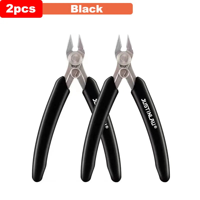 Universal Stainless Steel Pliers DIY Electronic Diagonal Side Cutting Nippers Wire Cable Cutter 3D Printer Parts Hand Tools Oasis Select Black-2pcs