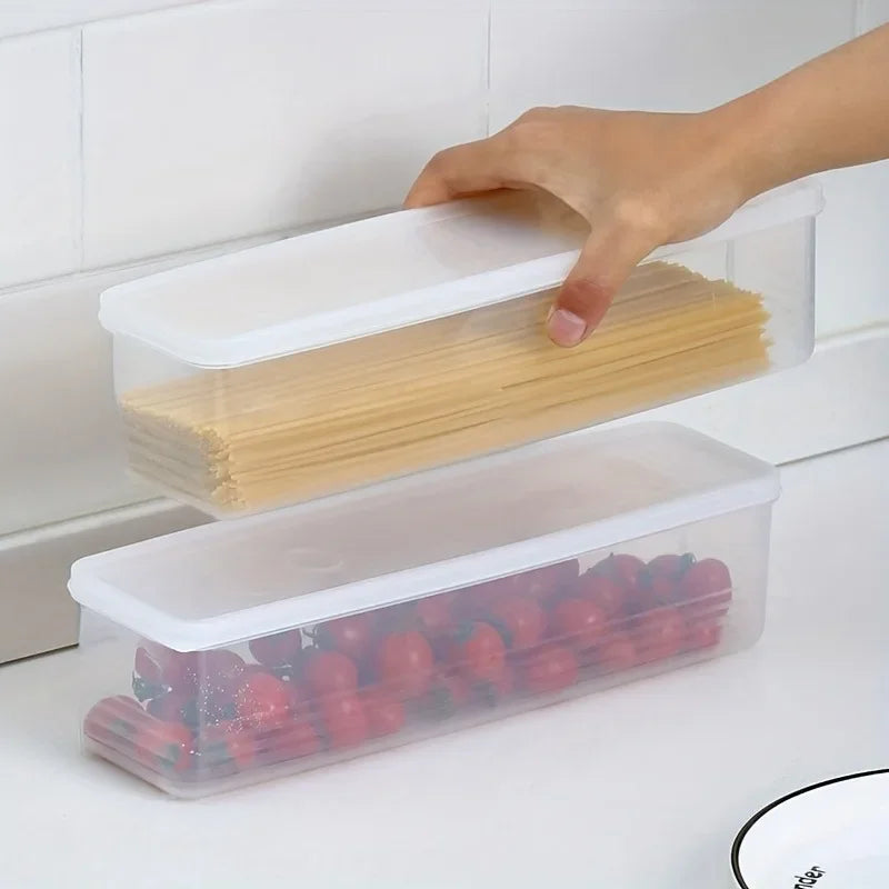 4 Pcs Long Rectangular Food Storage Containers Plastic Reusable Refrigerator Organizer Boxes Kitchen Accessories Oasis Select