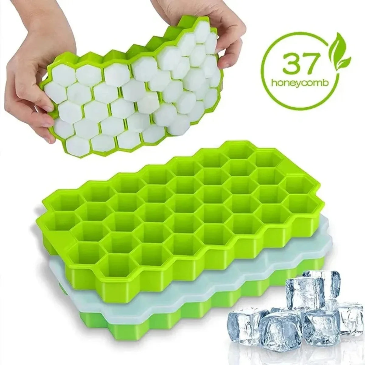 Honeycomb 37-Grid Ice Cube Tray, Silicone DIY Ice Mold (Lid Not Included) for Drinks, Cocktails & Kitchen Use Oasis Select