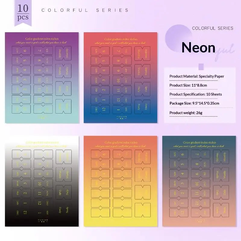 10/20 Sheets Classification Ledger Marker Stickers Monthly Separator Tabs Monthly Tabs Sticker For Office Study Oasis Select B 10PCS