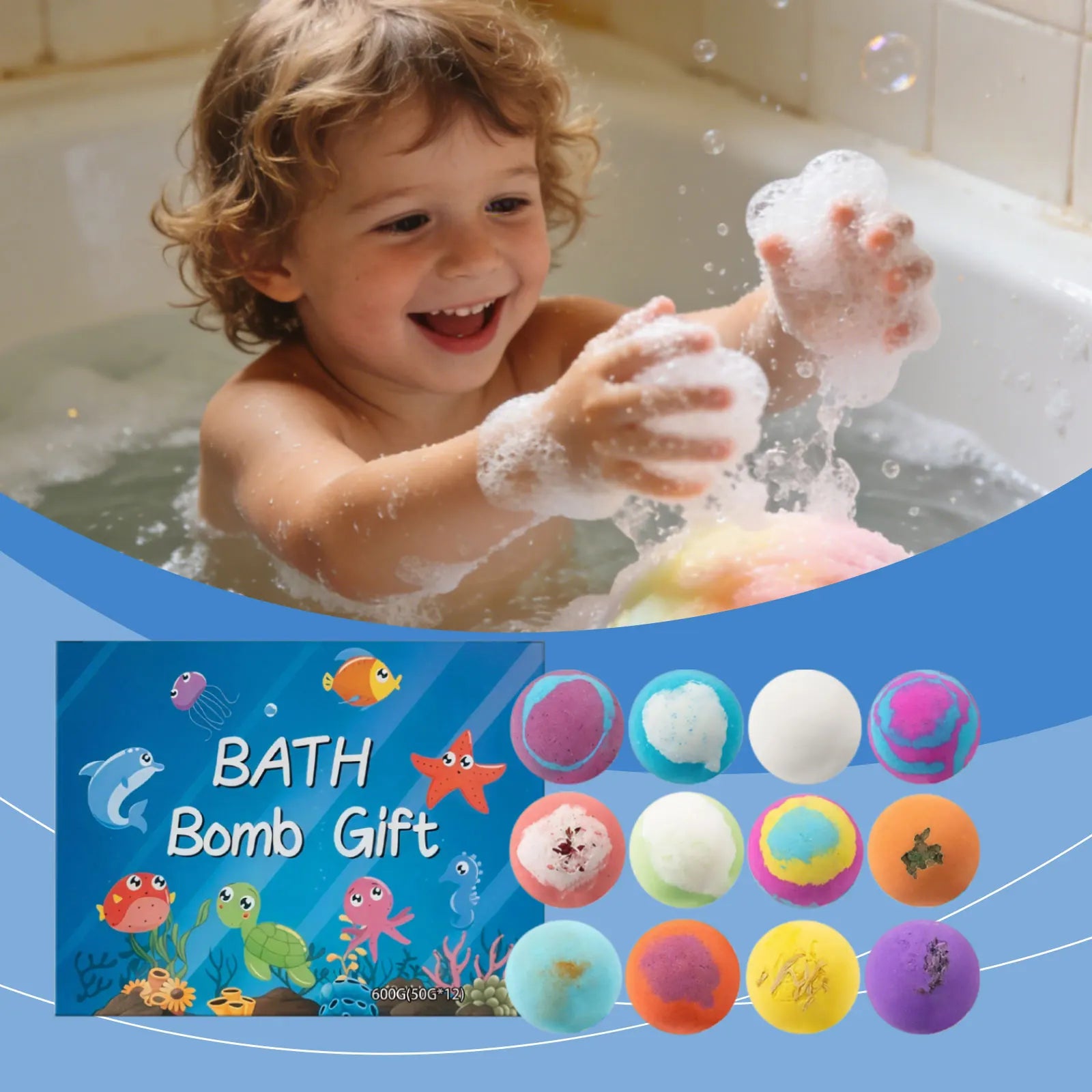 Toy Bath Bomb Gift Set Box – Moisturizing & Gentle Daily Bathing Bath Bomb Gift Set Oasis Select