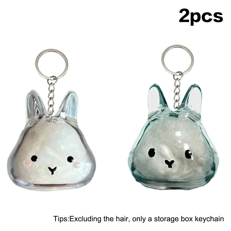 Rabbit Hair Storage Box Pendant Keychain Pet Hair Keepsake Box Pet Memorial Collection Box Bag Pendant DIY Decoration Gift Oasis Select A5