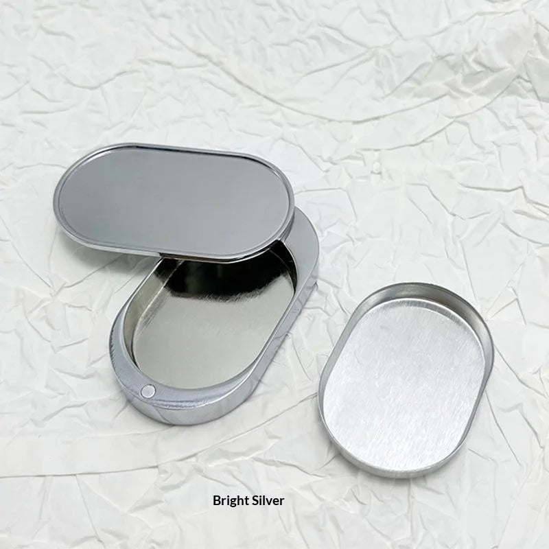 1/2Pcs Zinc Alloy Moon Shaped Balm Storage Box Slide Lid Portable Refillable Solid Perfume Case for Daily Outdoor Use Oasis Select A3