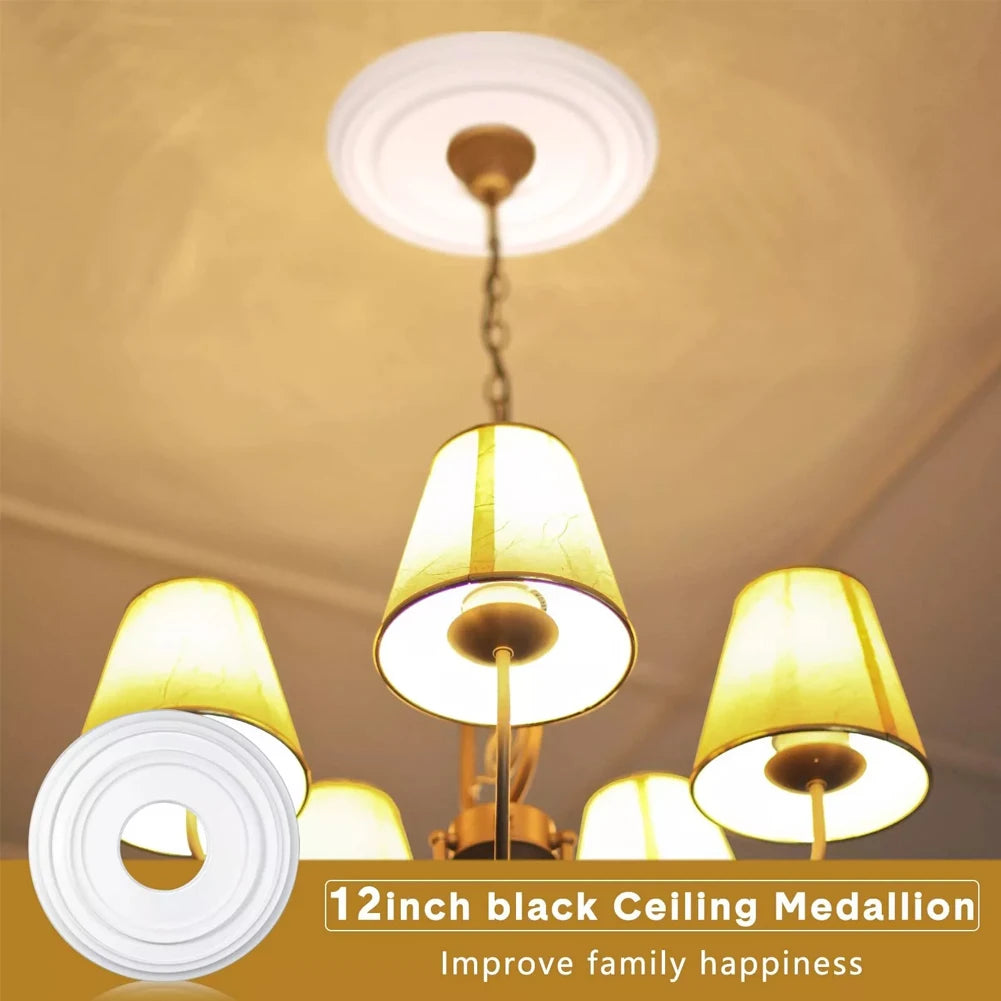 12inch Round PU Decorative Ceiling Fan Light Fixtures Covers Plate Home Improvement Accessories Lighting Supplies Oasis Select