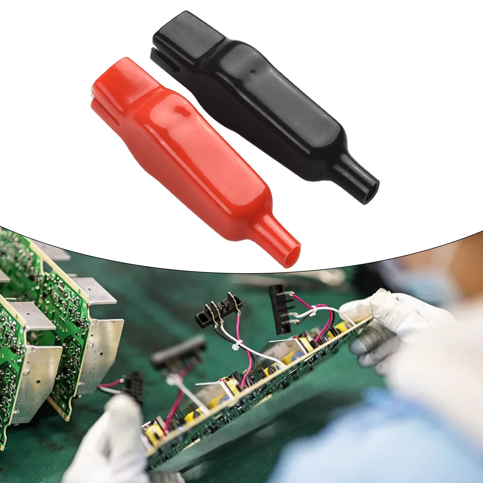 2Pcs Alligator Clip 20A PVC Sheathed Alligator Clamps DIY Test Leads Crocodile Electrical Clips Electrical Tool Parts Oasis Select