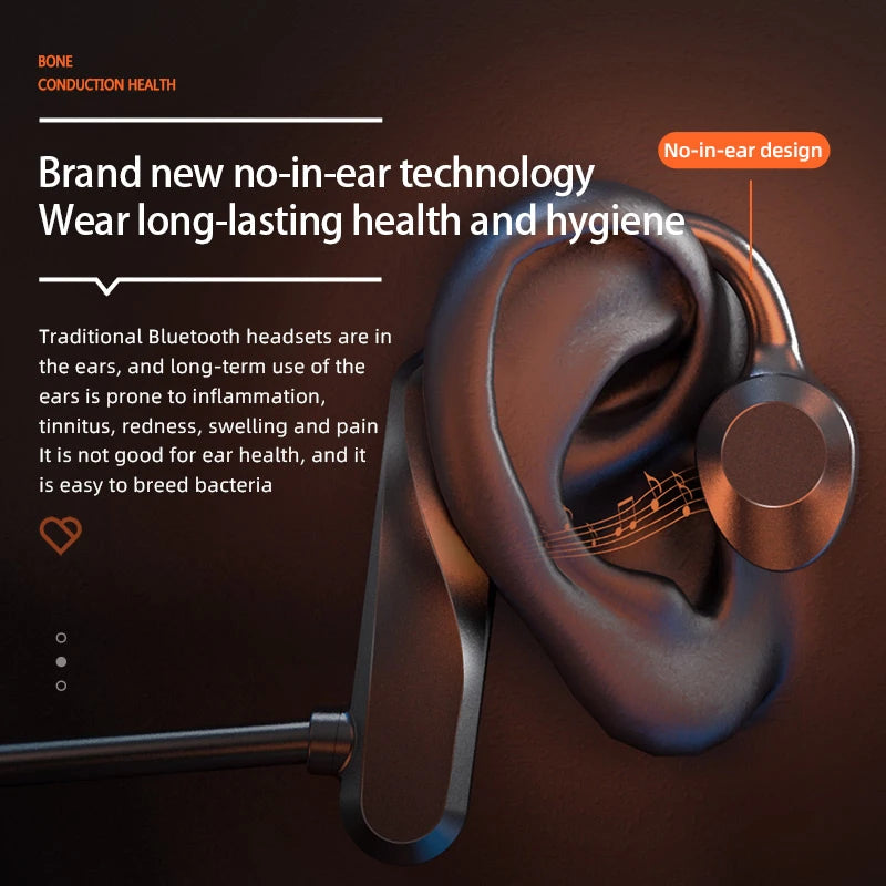 K69 Bone Conduction Earphones Bluetooth Hifi Music Headphones Sport Ear-hook Wireless Headsets with Mic Waterproof Earbuds Oasis Select