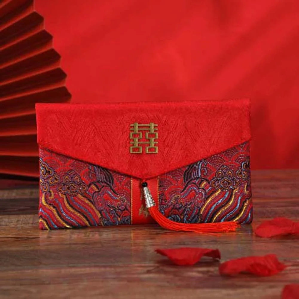 2025 Lunar New Year Brocade Red Envelope HongBao with Tassel