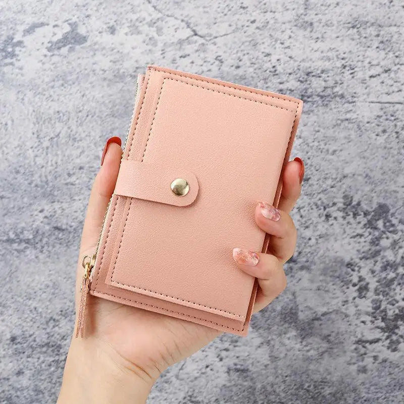 Women's Slim PU Leather Card Holder Wallet | Mini Zipper Purse Card Holder Wallet Oasis Select A1