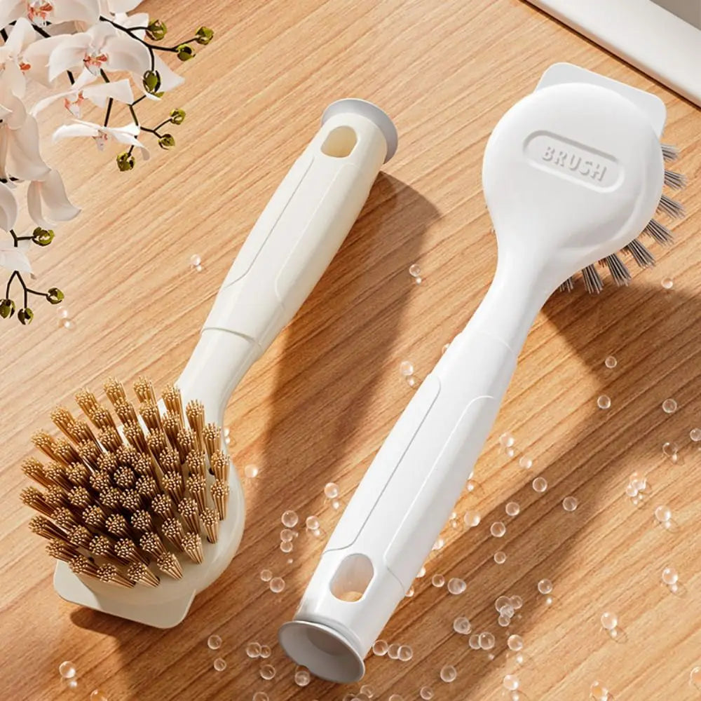 Long Handle Pot Brush Multipurpose Durable Dishwashing Brush with Suction Cup Bracket Dish Scrubber for Kitchen Pots Dishes Sink Oasis Select