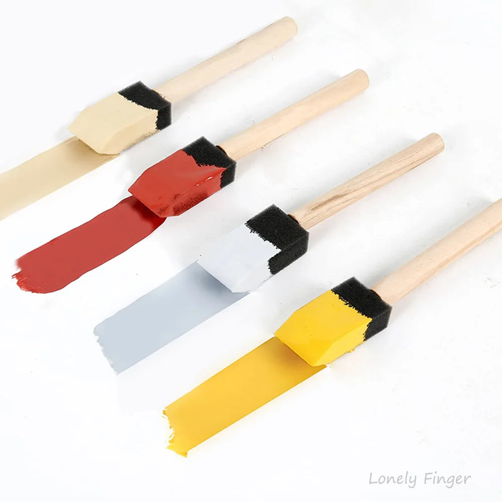 12Pcs Foam Brush Painting Sponge Tool with Handle Wood Grip Lightweight DIY Sponge Paint Pens for Acrylics Painting DIY Crafts Oasis Select