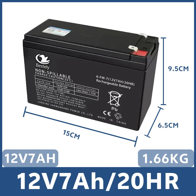 6V/12V Fit Toy Cars Rechargeable Battery for Kids' Electric Toys 5Ah/7Ah/8Ah/12Ah High Capacity, Motorcycles & Baby Strollers Oasis Select 12V 7Ah Battery