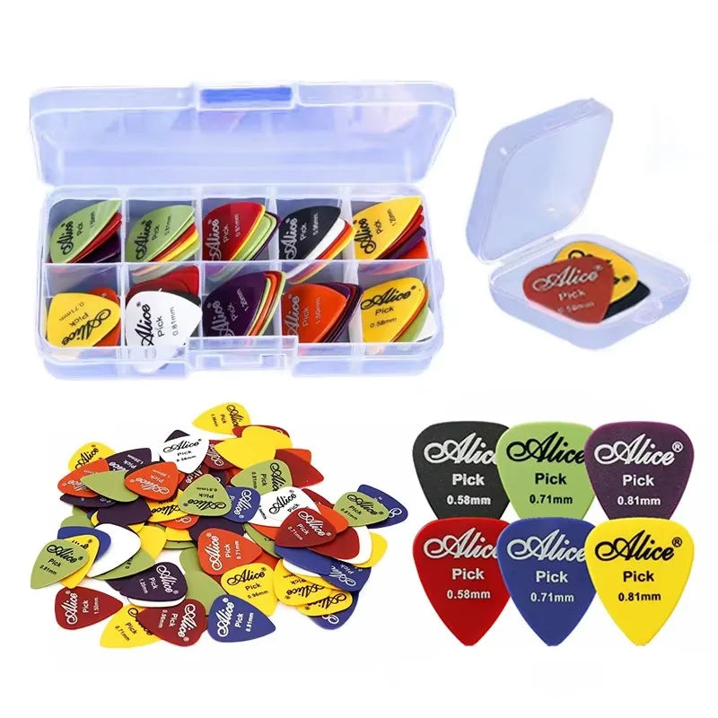 10/30/60pcs Guitar Picks With Storage Box ABS Picks Plectrums For Electric Acoustic Guitar 6 Thickness Guitar Parks Accessories Oasis Select