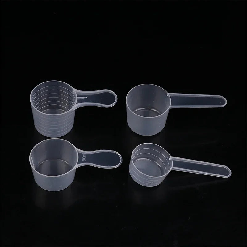 10Pcs 15/25/30/35g Transparent Plastic Milk Powder Spoon With ML Graduated Kitchen Baking Measuring Spoon Oasis Select