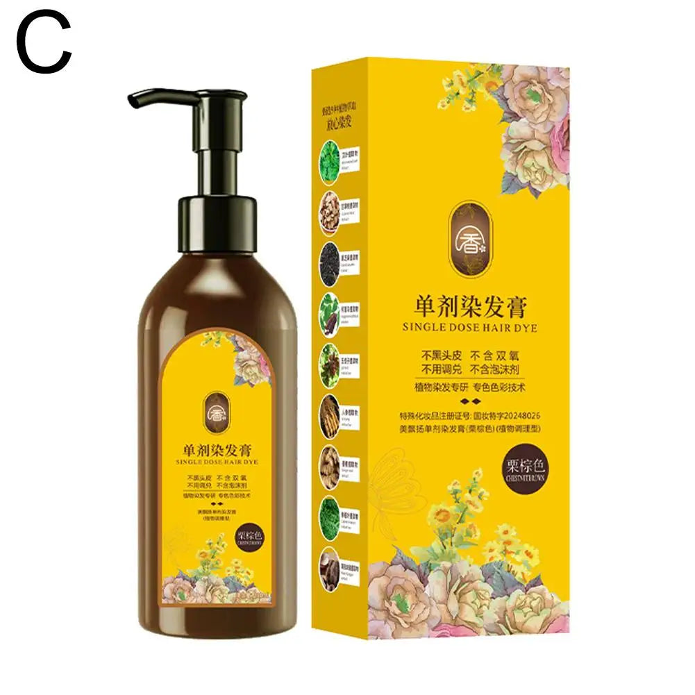 Plant-Based Hair Color Shampoo – Natural Dye & Grey Coverage Hair Dye Shampoo Oasis Select chestnut brown