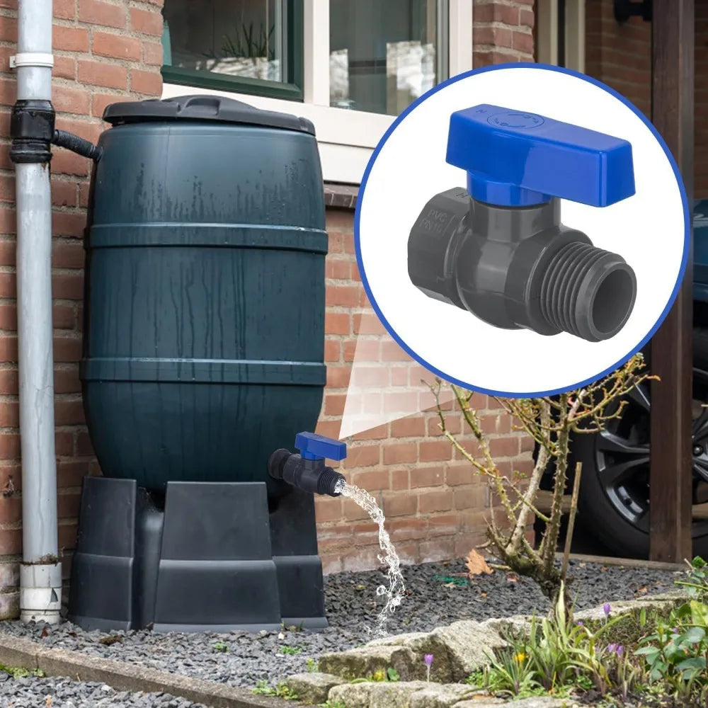 1Set 3/4GHT PVC Aquarium Fish Tank Connector Inlet Water Drain Pipe Joint Valve Irrigation Water Tank Bulkhead Fittings Oasis Select