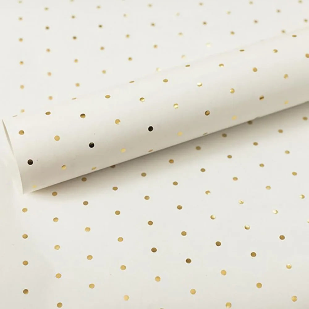 50x70cm Bronzing Wrapping Paper Gold Polka Dots Birthday Valentine's