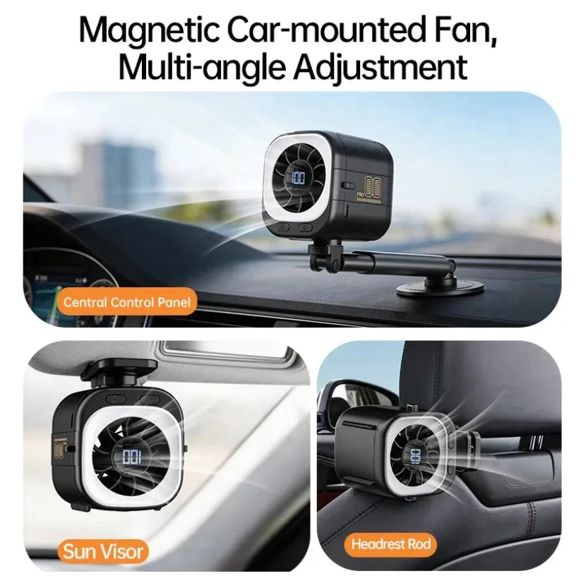 Portable Handheld Fan 15000RPM Motor 3000mAh USB Rechargeable Fan with Telescopic Stand & Magnetic Base for Travel Baby Stroller Oasis Select