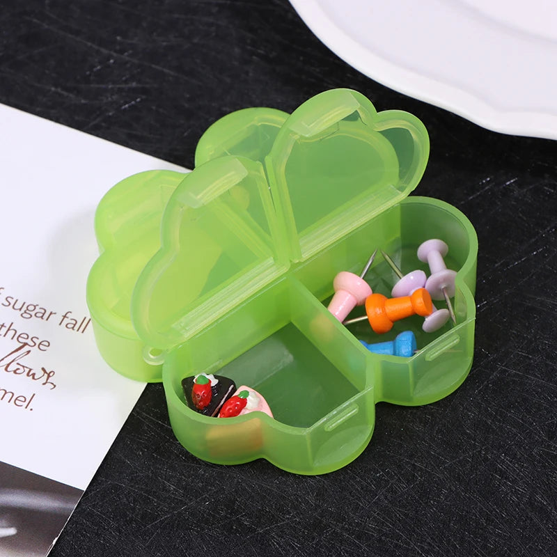 Four-Leaf Clover 4-Grid Portable Pill Organizer Box Pill Organizer Box Oasis Select