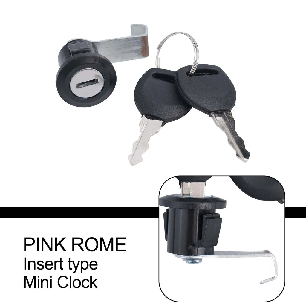 Electric Bicycle Metal Trunk Lock With Buckle 2 Keys Motorcycle Scooter E-Bike Rear Trunk Lock Cycling Safety Locks Accessories Oasis Select