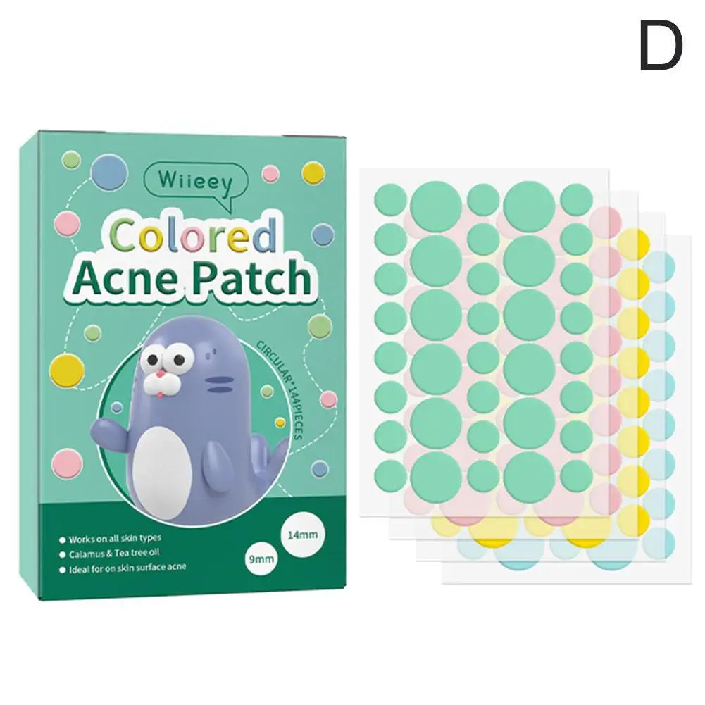 114PCS Cute Bunny Animals Acne Pimple Patches Cover Stickers , Pretty Invisible Face Blemishes Spot Pimple Concealer Makeup Tool Oasis Select D