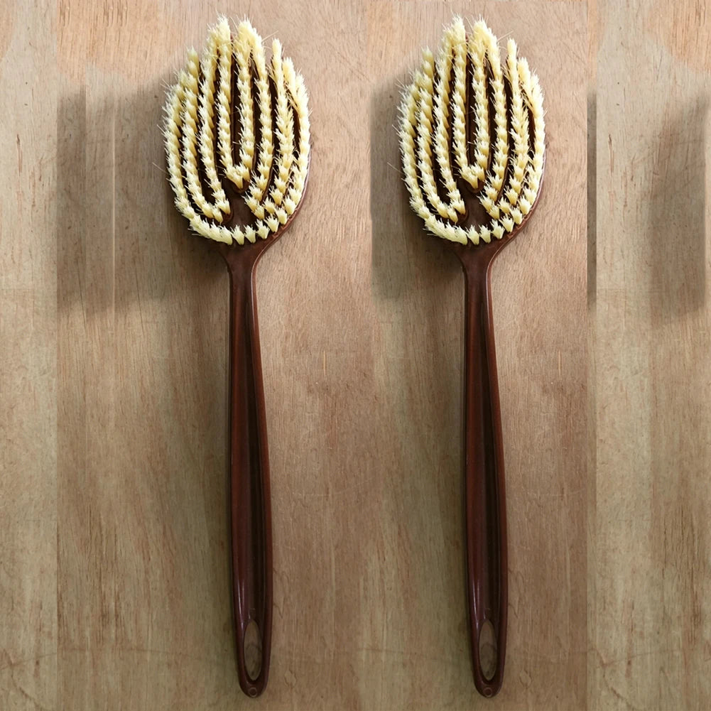Natural Coconut Bristle Body Brush – Long Handle Back Scrubber Body Brush Oasis Select 2 PCS