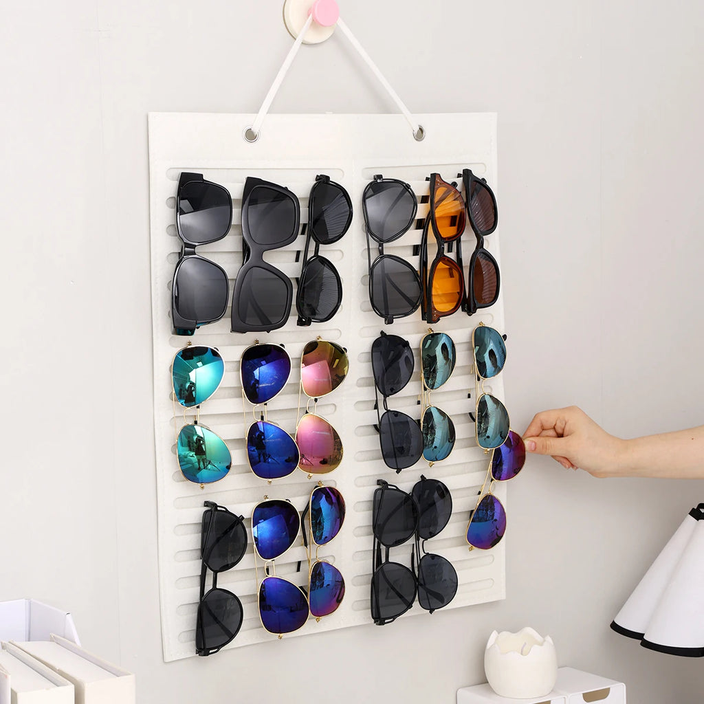 1pc Wall mounted Black/White Foldable Glasses Storage Bag Sunglasses Glasses Box Hair Accessories Storage Hanging Bag Oasis Select