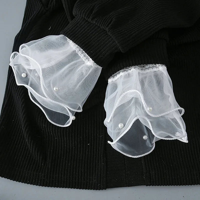 1Pair Nail Art Tulle Photo Glove Fake Pleated Cuff Manicure Photography Props Nail Tips Display Sleeve Fashion Accessories Oasis Select