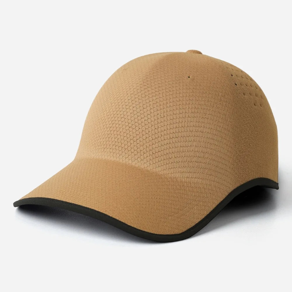 New Design Seamless Baseball Cap Quick Drying Lightweight Sports Hat Packable Breathable Visor Cap Oasis Select Khaki