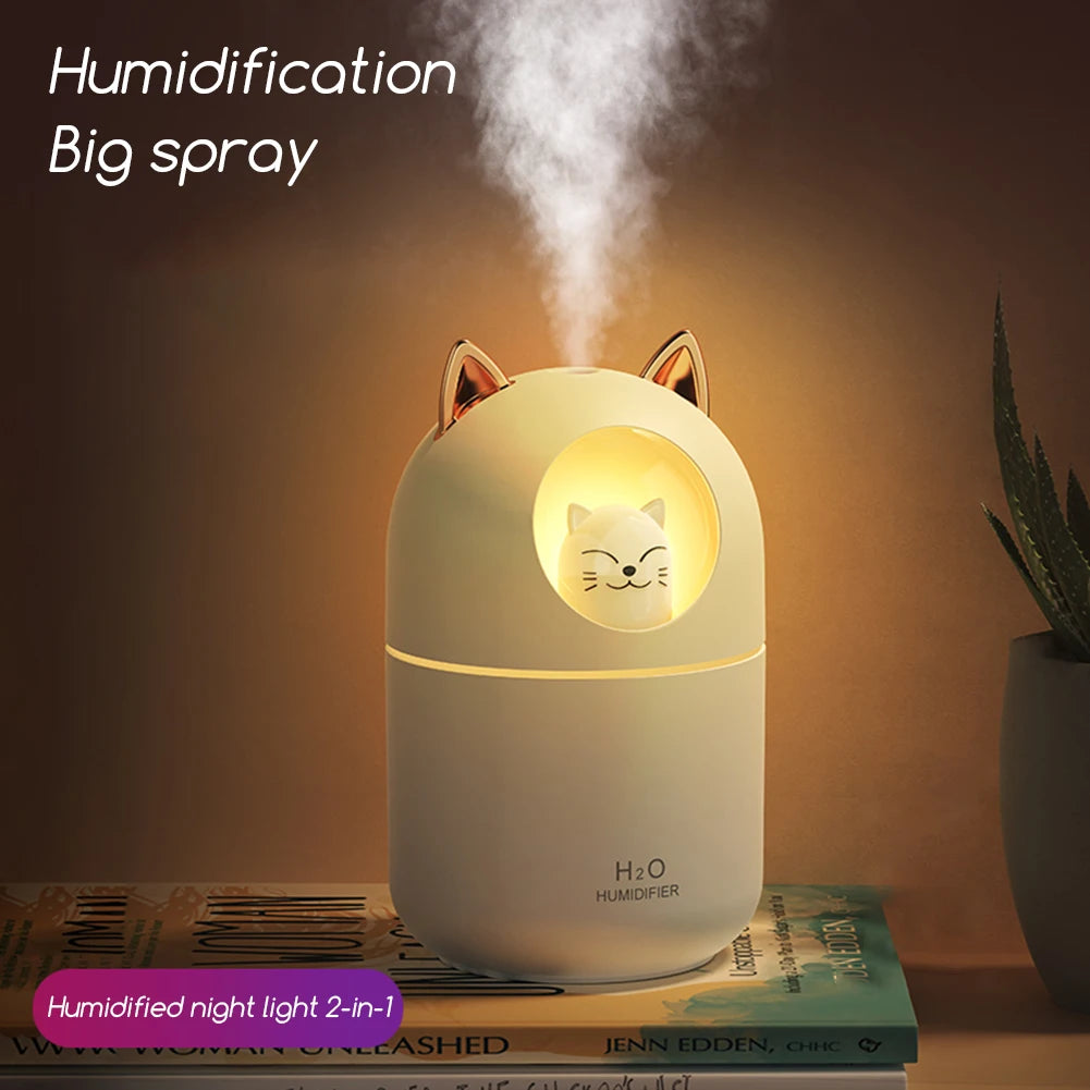 USB Mini Humidifier & Aroma Diffuser with Night Light | 300ml