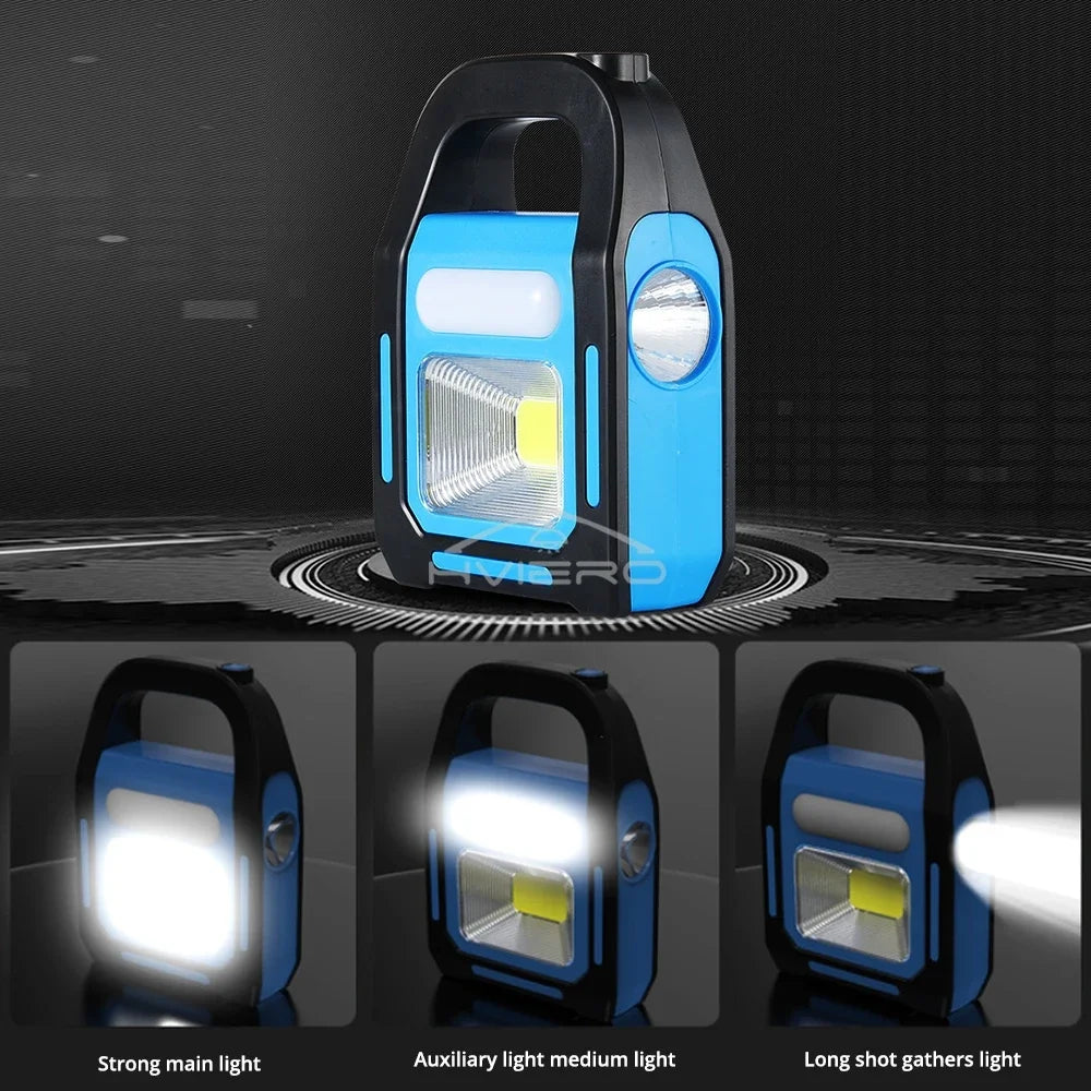 HVIERO 3-in-1 Solar USB COB LED Camping Lantern Work Light