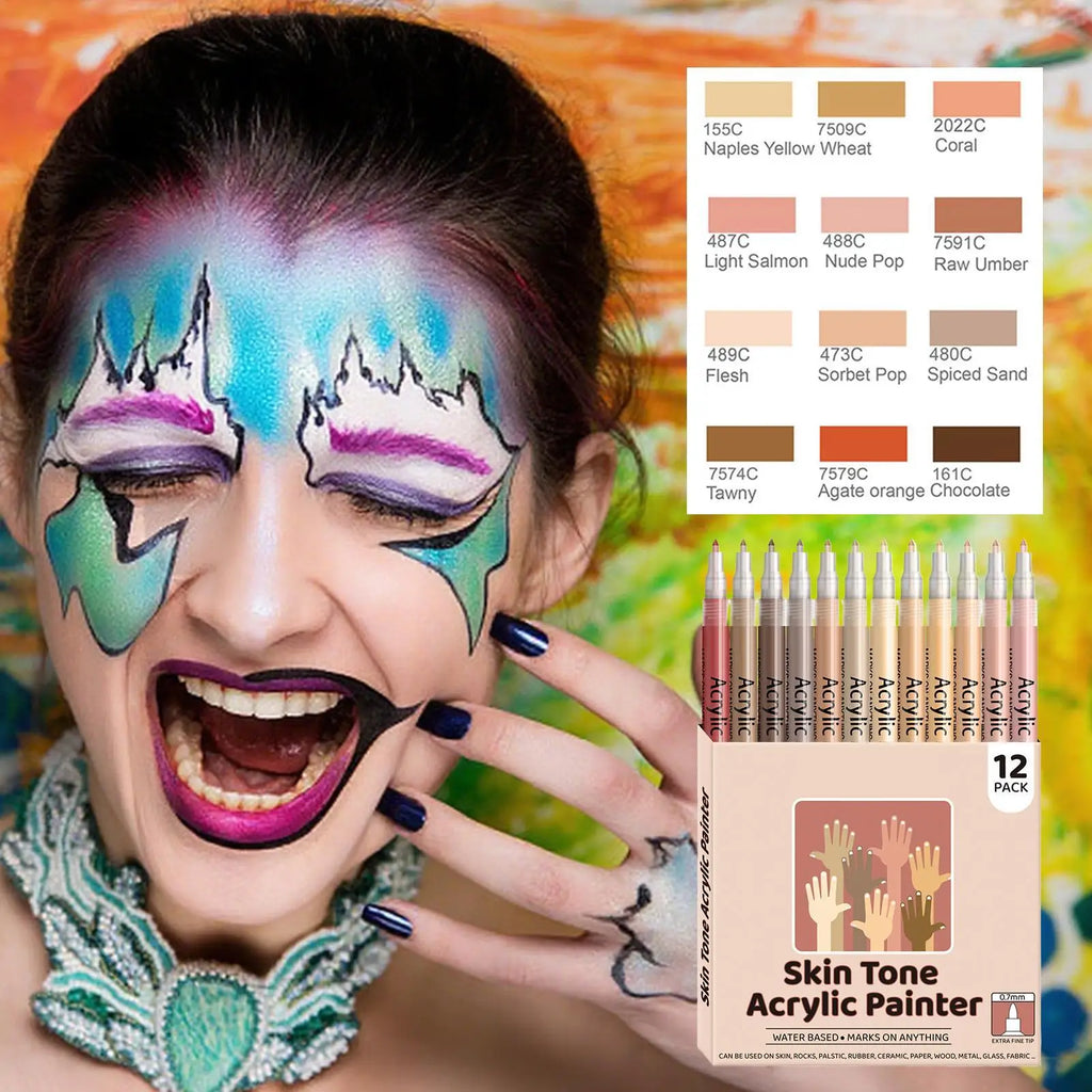 Nail Arts Graffiti Pen Body Painting Graffiti Skin Color Water-based Pen Dot Flower Hook Line Waterproof Acrylic Pigment Pen Oasis Select
