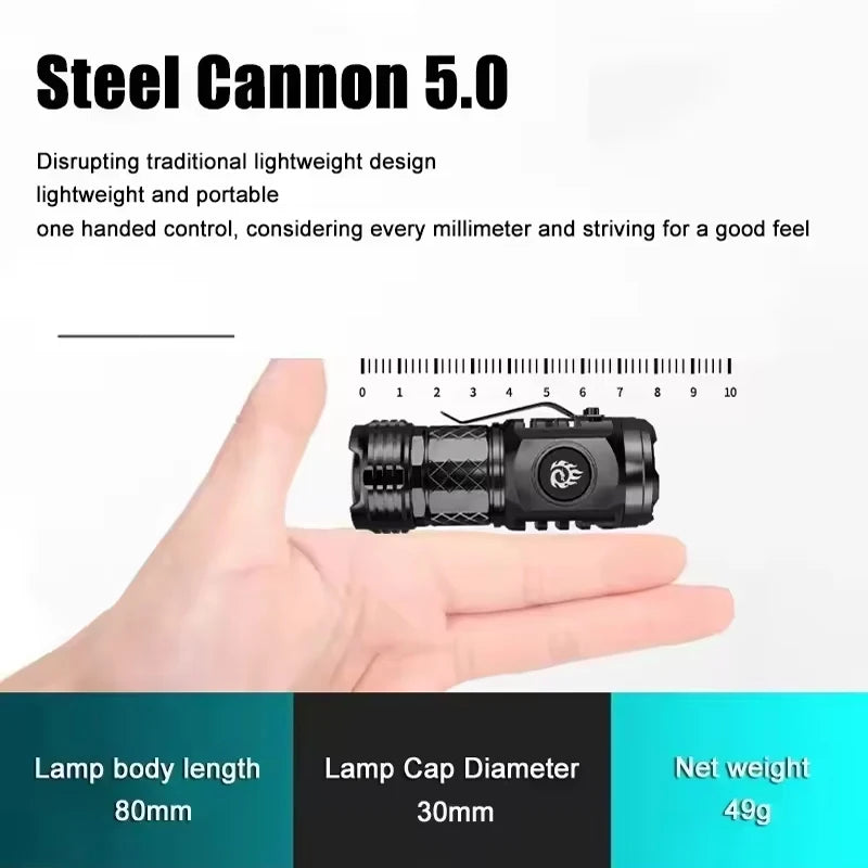 Rechargeable Zoom Fishing Lantern Super Bright MINI LED Flashlight USB Torch Powerful 3 Lighting Mode Outdoors Camping Lamp Oasis Select