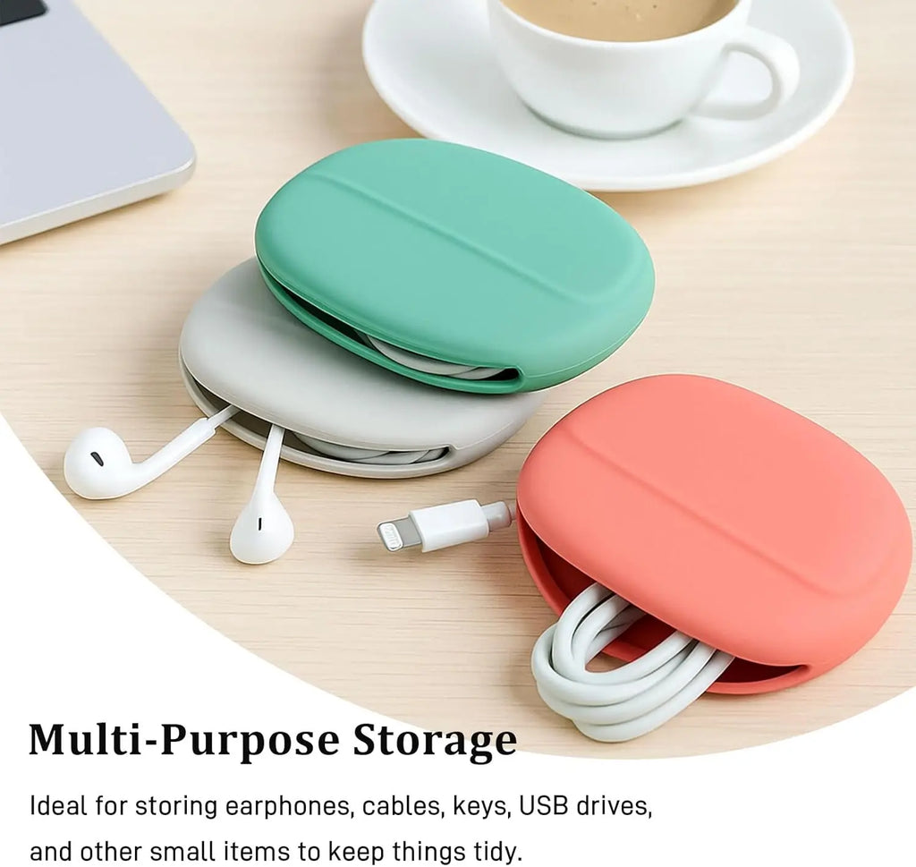 1/2/5PCS Soft Silicone Headphone Organizer Mini Shockproof Earbud Case Portable Cable Pouch for USB Cords Keys Travel Essentials Oasis Select