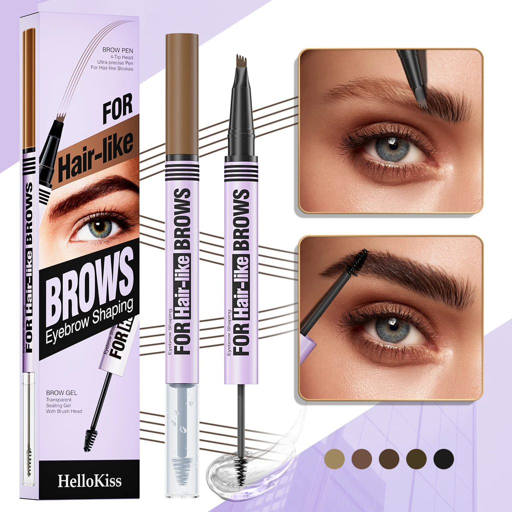 Hello Kiss Double-Ended Waterproof Eyebrow Pencil | Long-Lasting