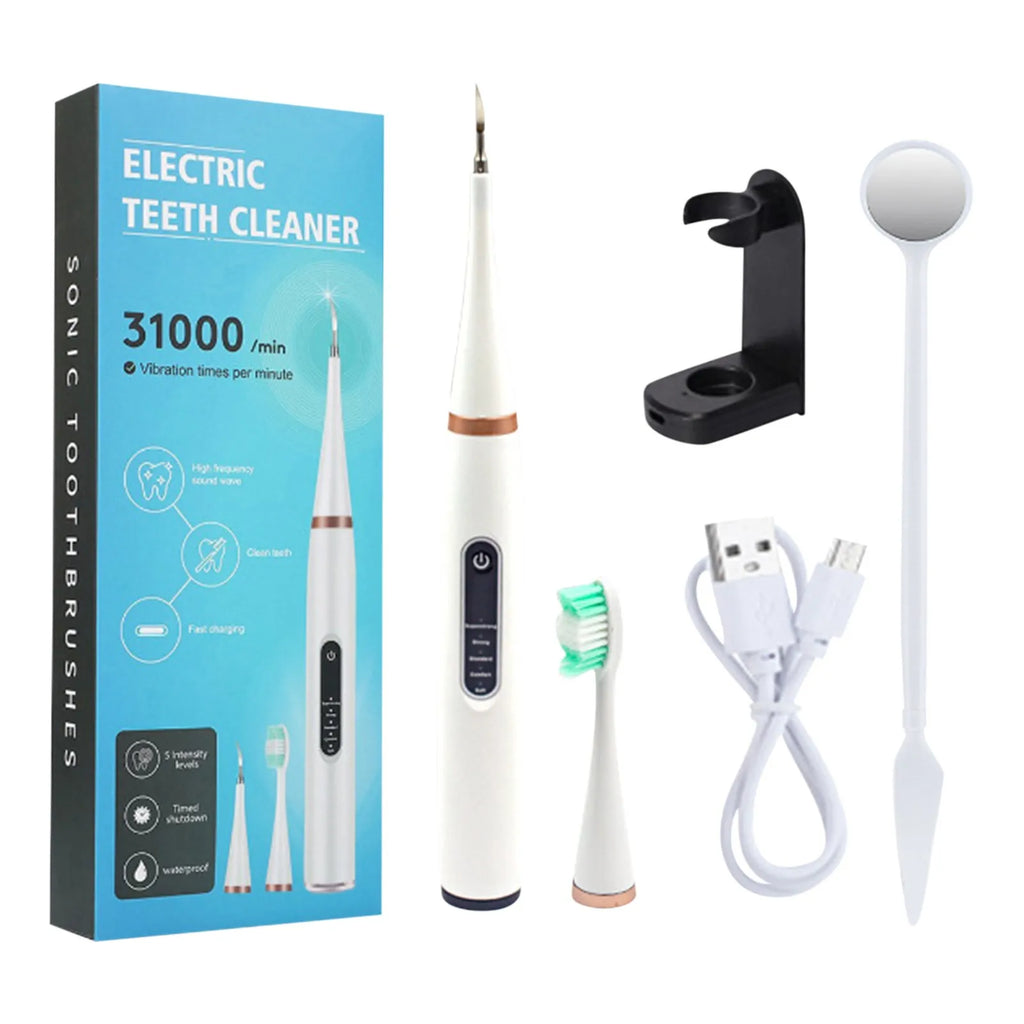 Ultrasonic Portable Electric Dog Toothbrush Professional Plaque Calculus Removal Teeth Whitening for Pet Dental Care Oasis Select White One Size