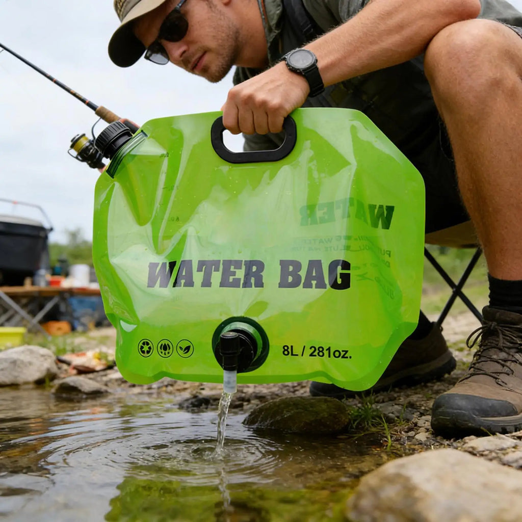 Camping Water Container 8L Portable Reusable Pouch Food Grade Water Storage Containers for Outdoor Hiking Backpacking Fishing Oasis Select